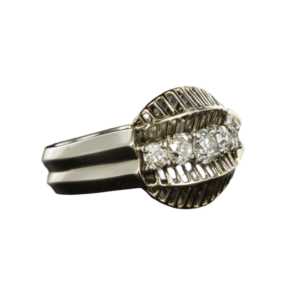 Bague Dôme en or blanc et diamants - Castafiore