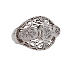 Bague Dôme en or blanc et diamants - Castafiore