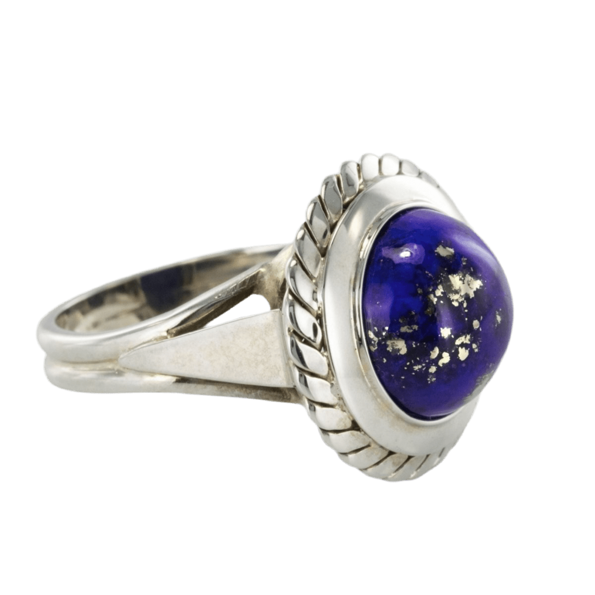 Bague Dôme en or blanc et lapis - lazuli - Castafiore
