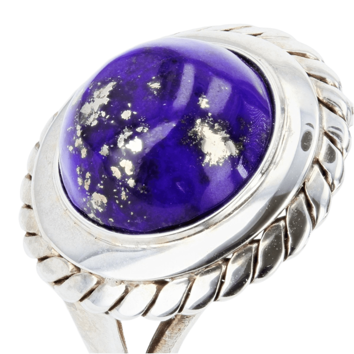 Bague Dôme en or blanc et lapis - lazuli - Castafiore