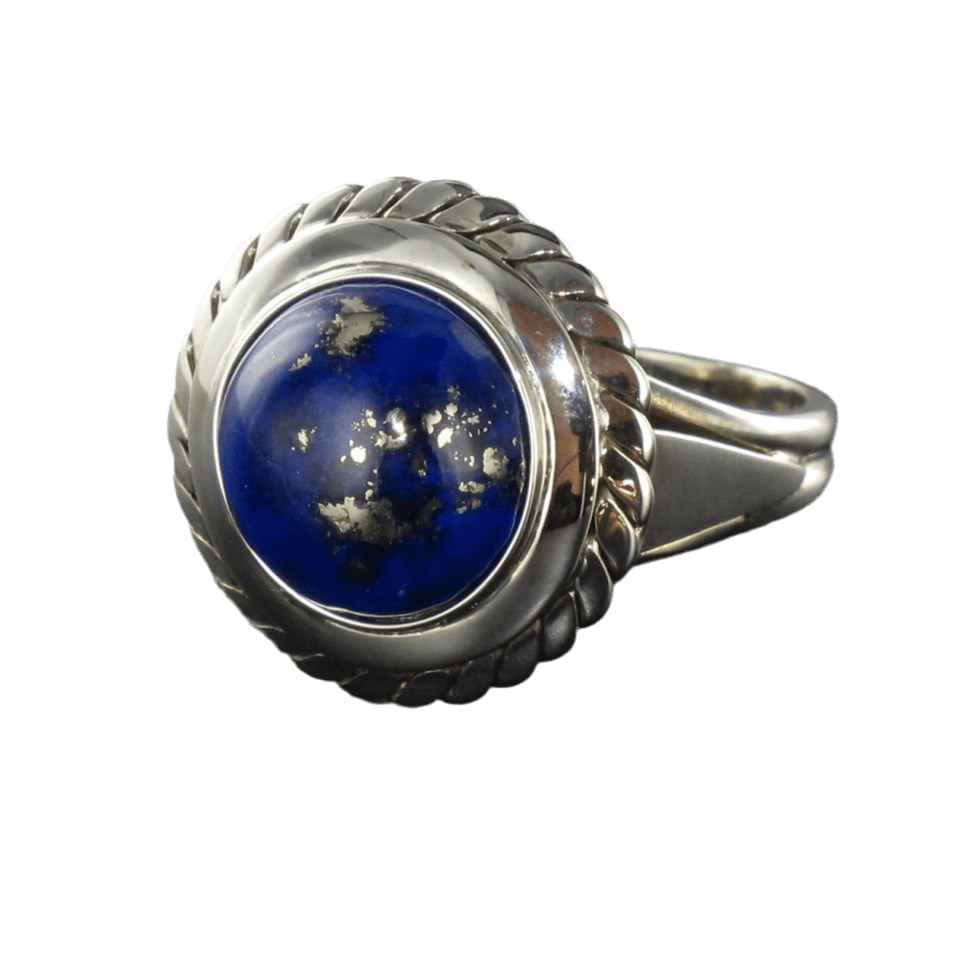 Bague Dôme en or blanc et lapis - lazuli - Castafiore