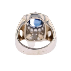 Bague dôme en or blanc et platine saphir et diamants - Castafiore