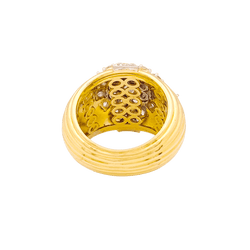 Bague Dôme en or blanc, or jaune et diamants - Castafiore
