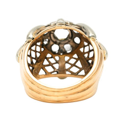 Bague Dôme en or blanc, or jaune et diamants - Castafiore