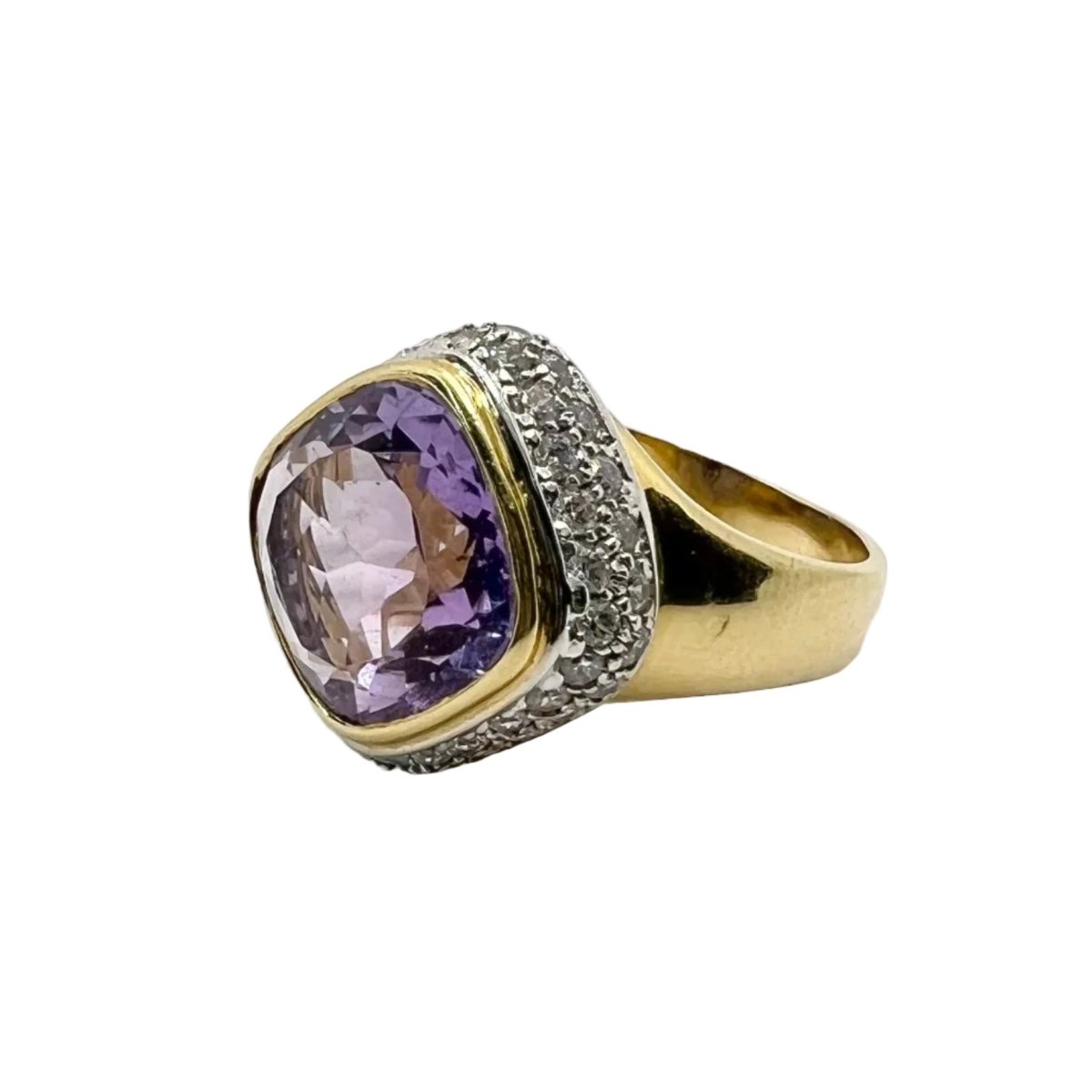 Bague Dôme en or blanc, or jaune et diamants - Castafiore