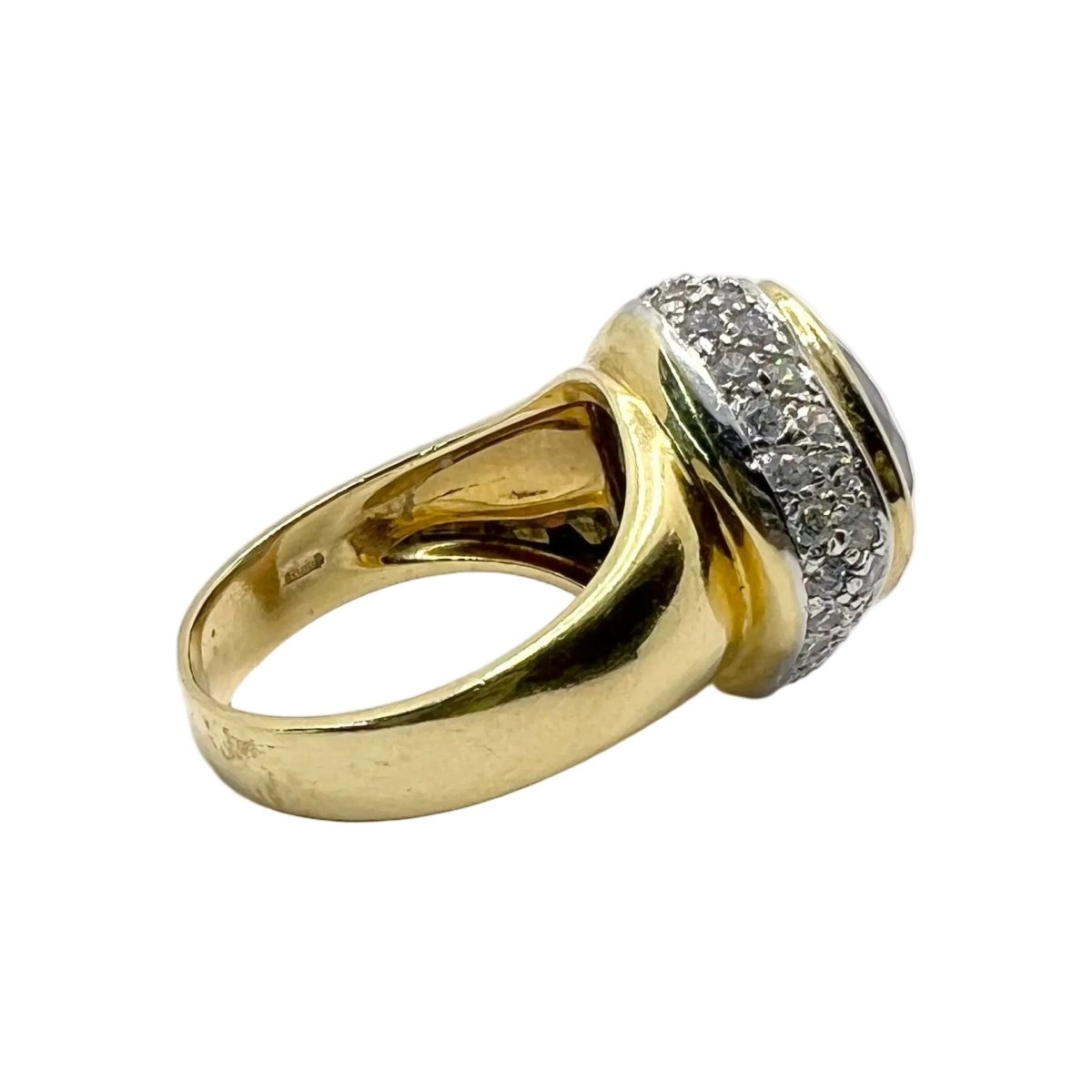 Bague Dôme en or blanc, or jaune et diamants - Castafiore