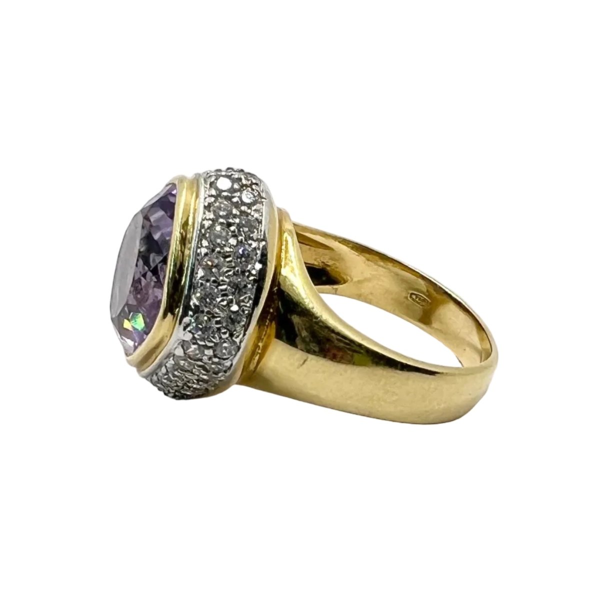 Bague Dôme en or blanc, or jaune et diamants - Castafiore