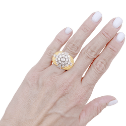 Bague Dôme en or blanc, or jaune et diamants - Castafiore