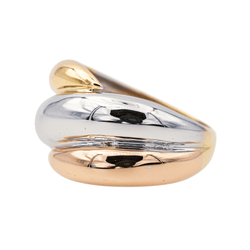 Bague Dôme en or blanc, or jaune et or rose - Castafiore