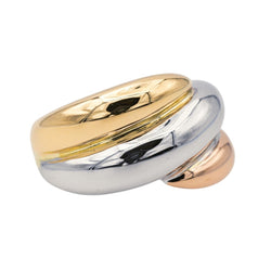 Bague Dôme en or blanc, or jaune et or rose - Castafiore