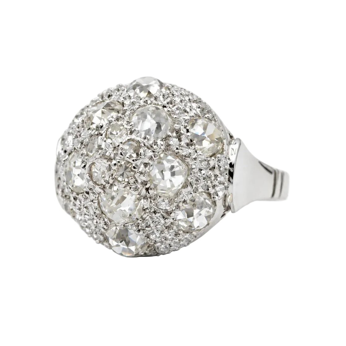 Bague Dôme en or blanc, platine et diamants - Castafiore