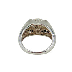 Bague Dôme en or blanc, saphirs et diamants - Castafiore