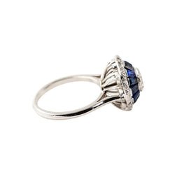 Bague Dôme en or blanc, saphirs et diamants - Castafiore
