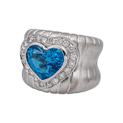 Ring White gold Topaz