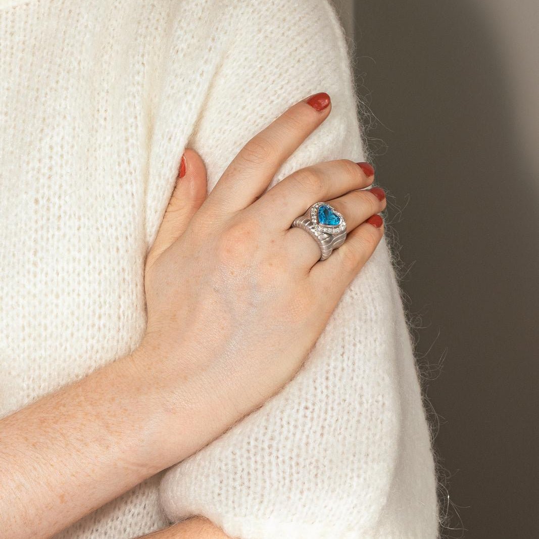 Ring White gold Topaz