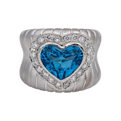 Ring White gold Topaz