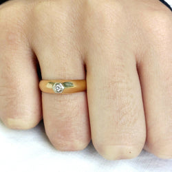Bague Dôme en or jaune 18 carats et diamant - Castafiore