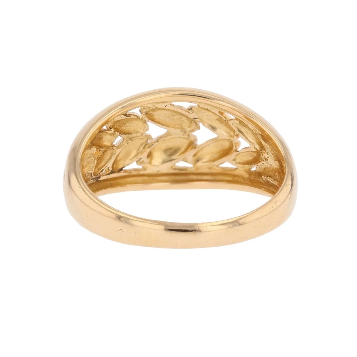 Ring yellow gold leaf design