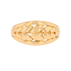 Ring yellow gold leaf design