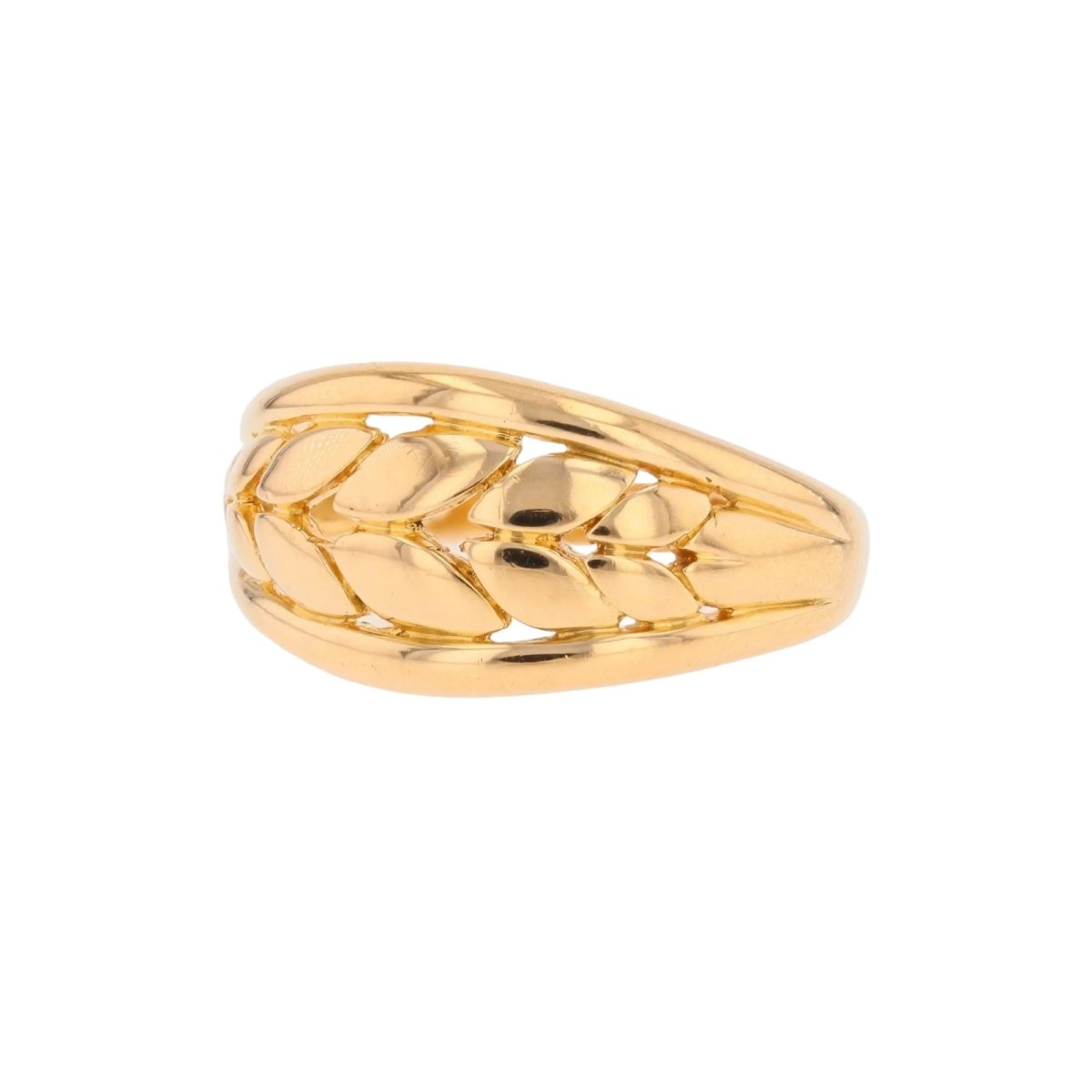 Ring yellow gold leaf design