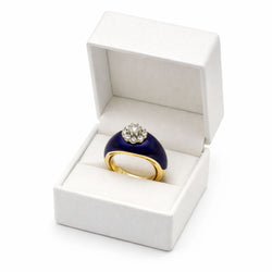 Bague Dôme en or jaune, émail, et diamants - Castafiore
