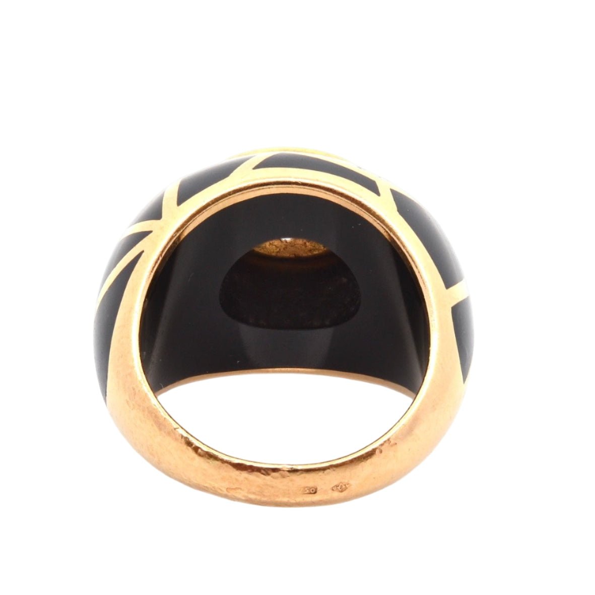 Bague Dôme en or jaune, émail et diamants - Castafiore