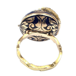 Bague Dôme en or jaune, émeraude et diamants - Castafiore