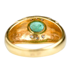 Bague Dôme en or jaune, émeraude et diamants - Castafiore