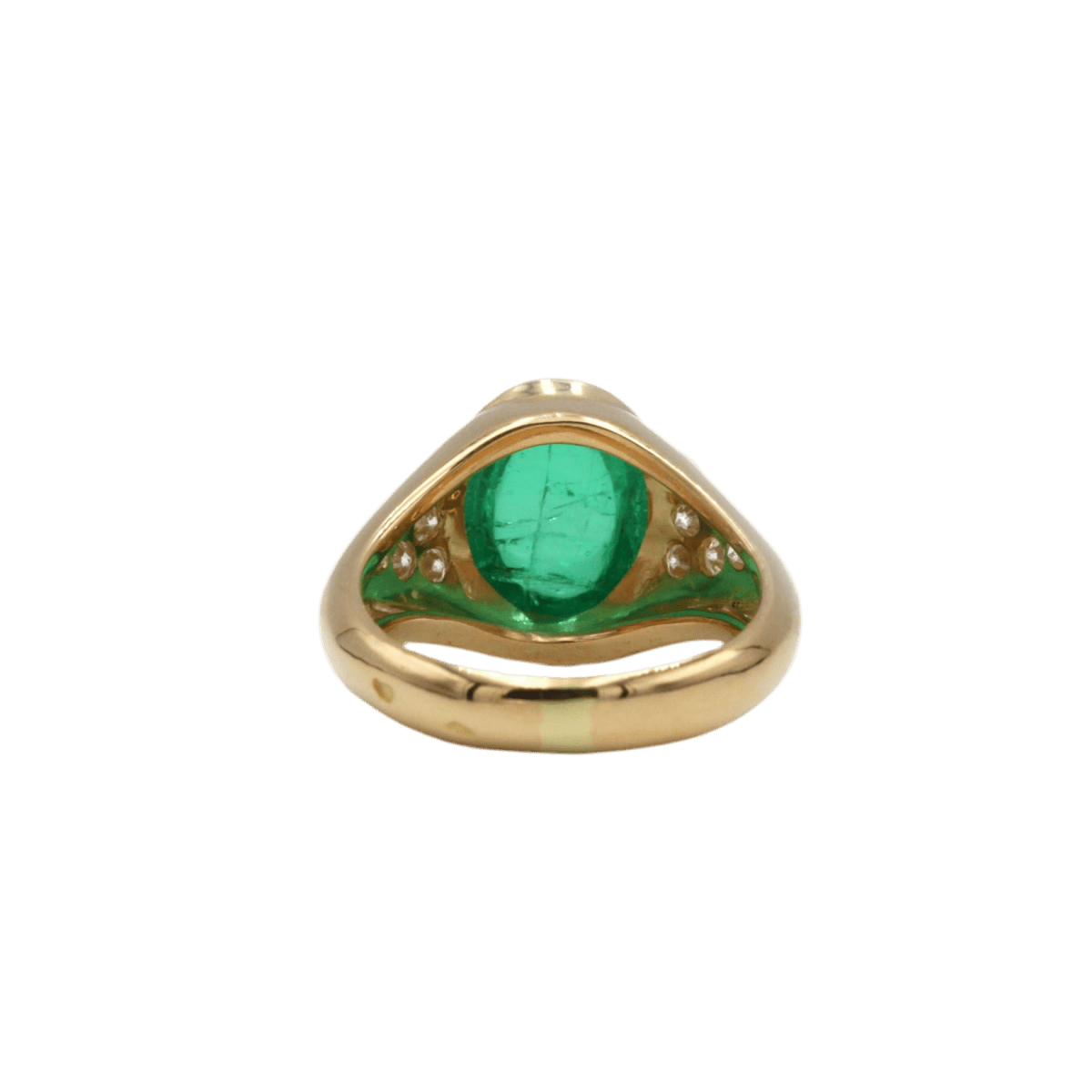 Bague Dôme en or jaune, émeraude et diamants - Castafiore
