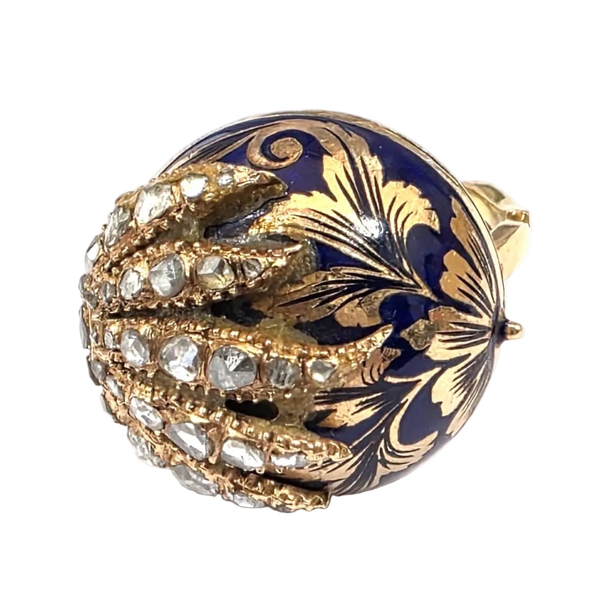 Bague Dôme en or jaune, émeraude et diamants - Castafiore