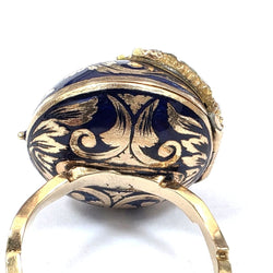 Bague Dôme en or jaune, émeraude et diamants - Castafiore