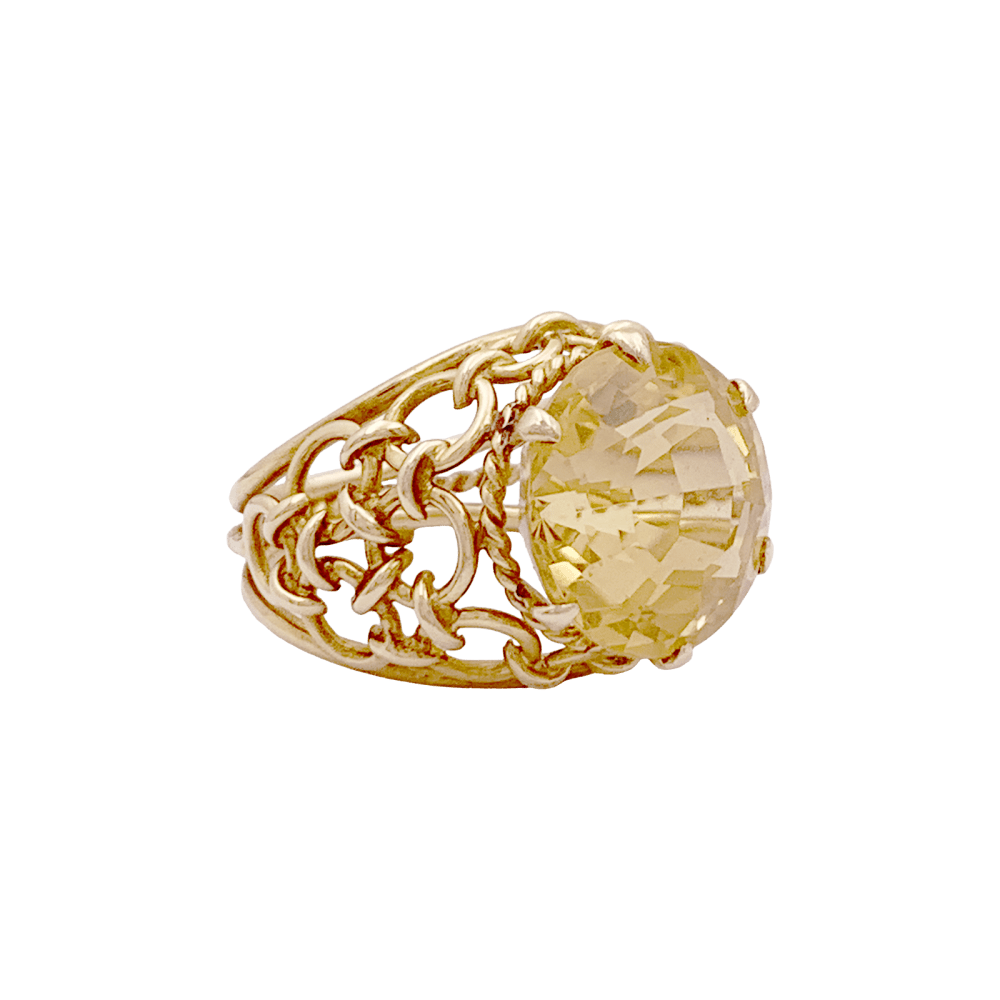 Bague Dôme en or jaune et citrine - Castafiore