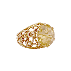 Bague Dôme en or jaune et citrine - Castafiore