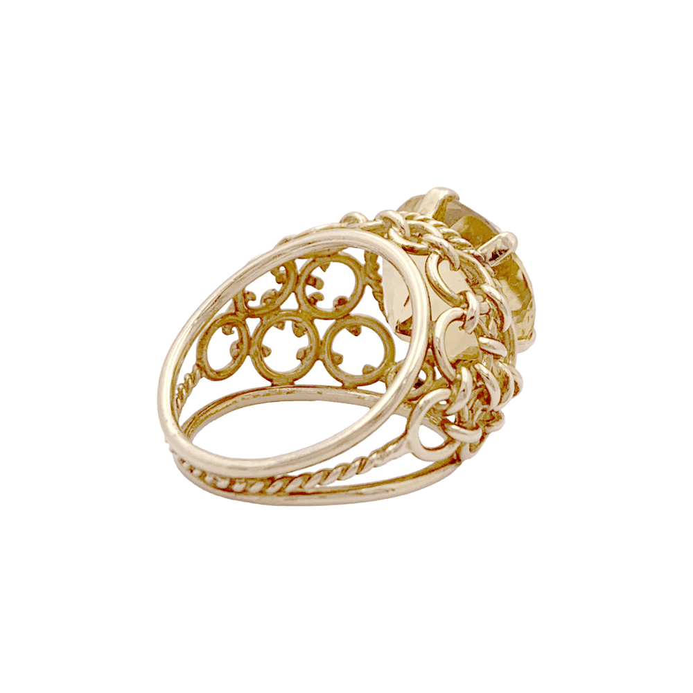 Bague Dôme en or jaune et citrine - Castafiore