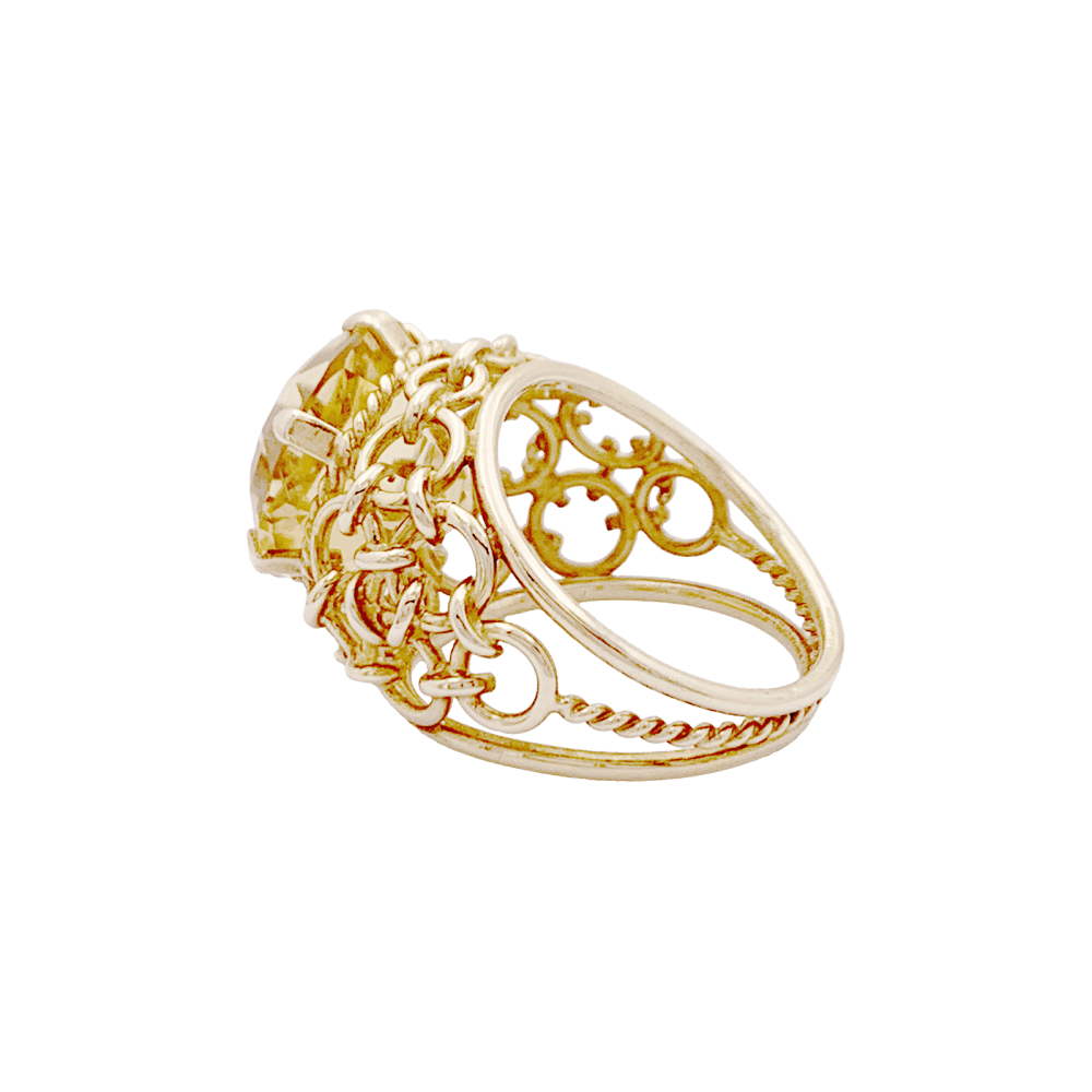 Bague Dôme en or jaune et citrine - Castafiore