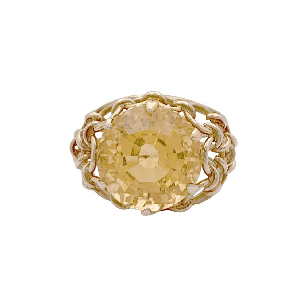 Bague Dôme en or jaune et citrine - Castafiore
