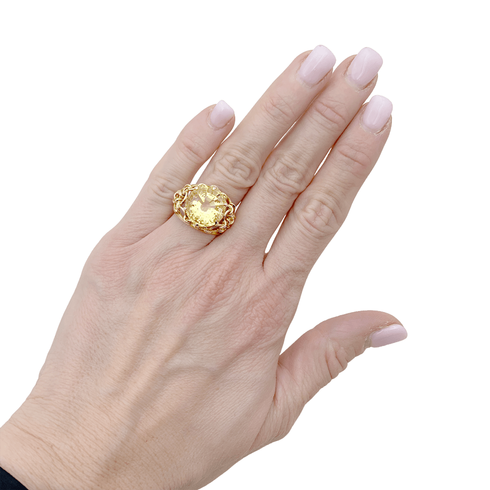 Bague Dôme en or jaune et citrine - Castafiore