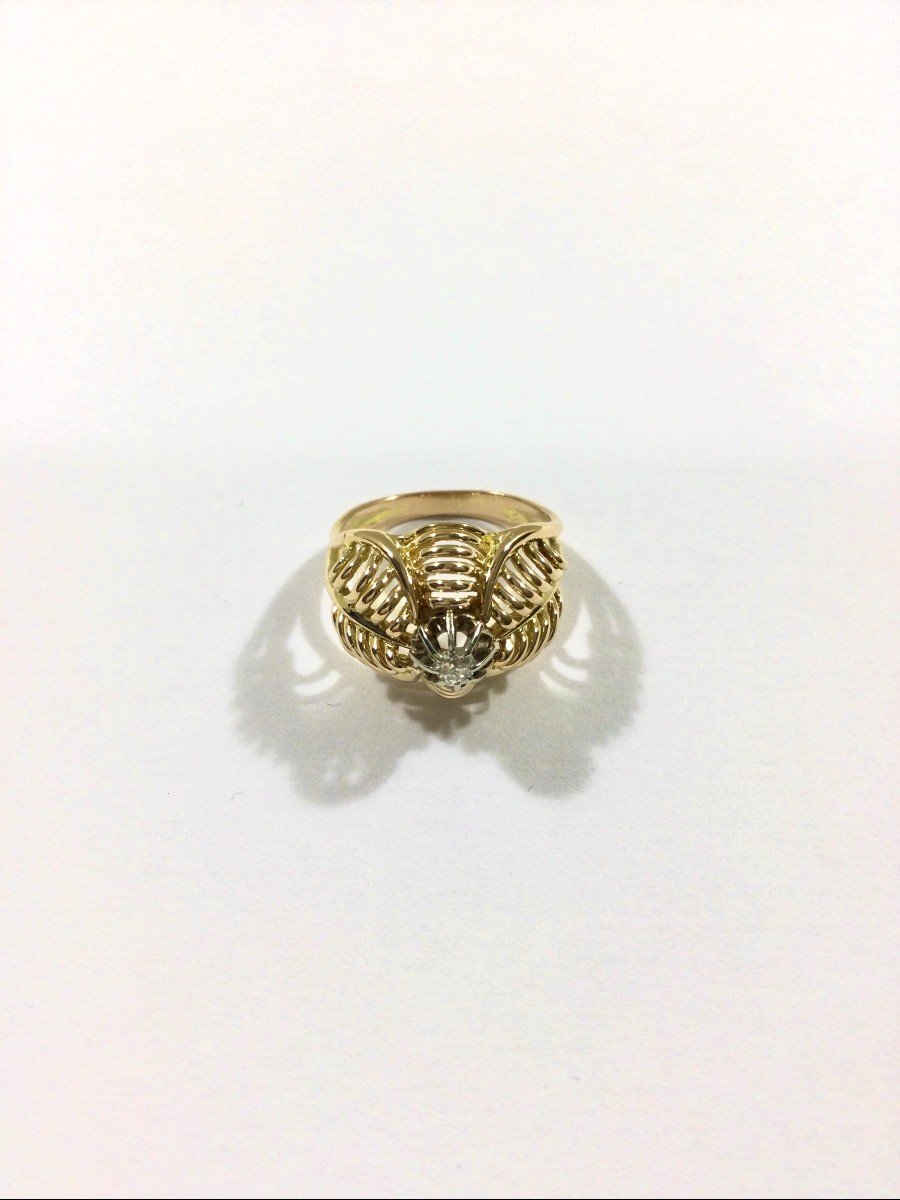 Bague Dôme en or jaune et diamant - Castafiore