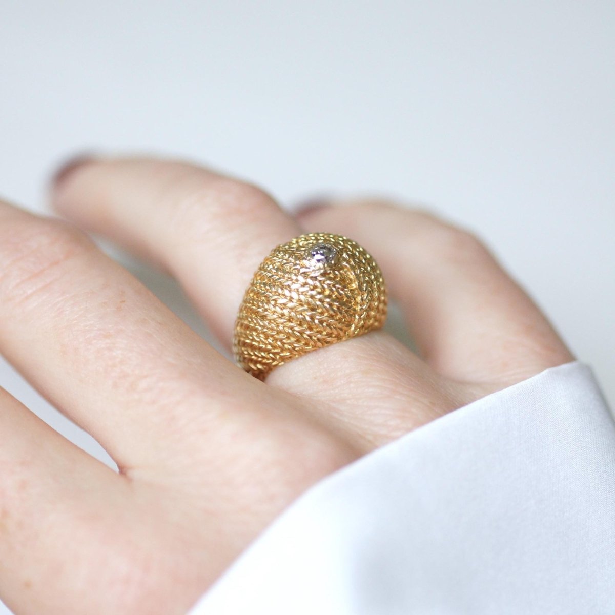 Bague Dôme en or jaune et diamant - Castafiore