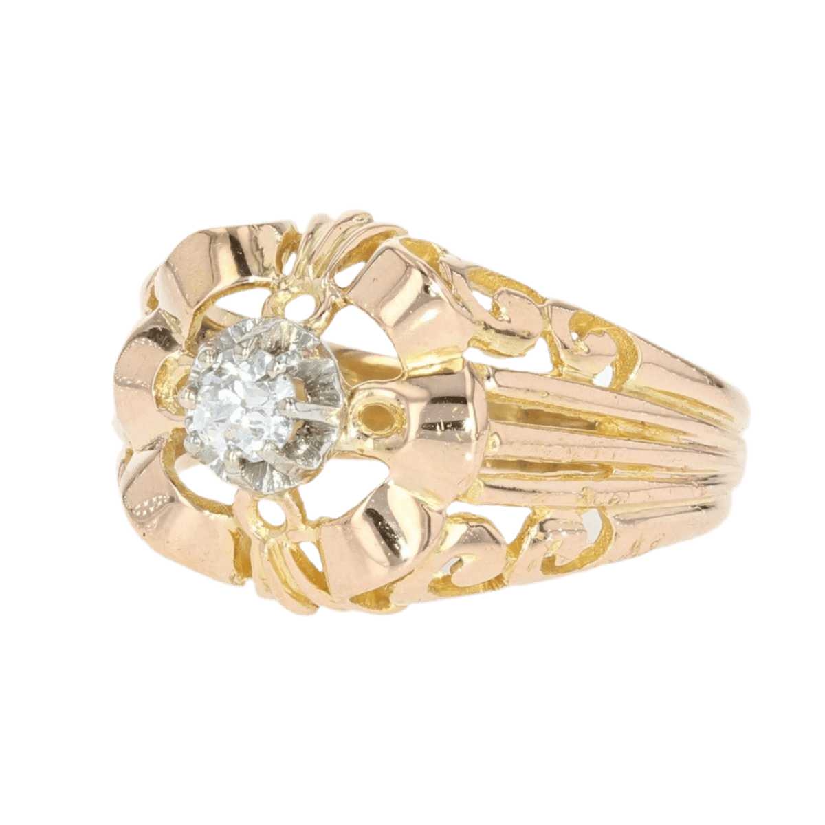 Bague Dôme en or jaune et diamant - Castafiore