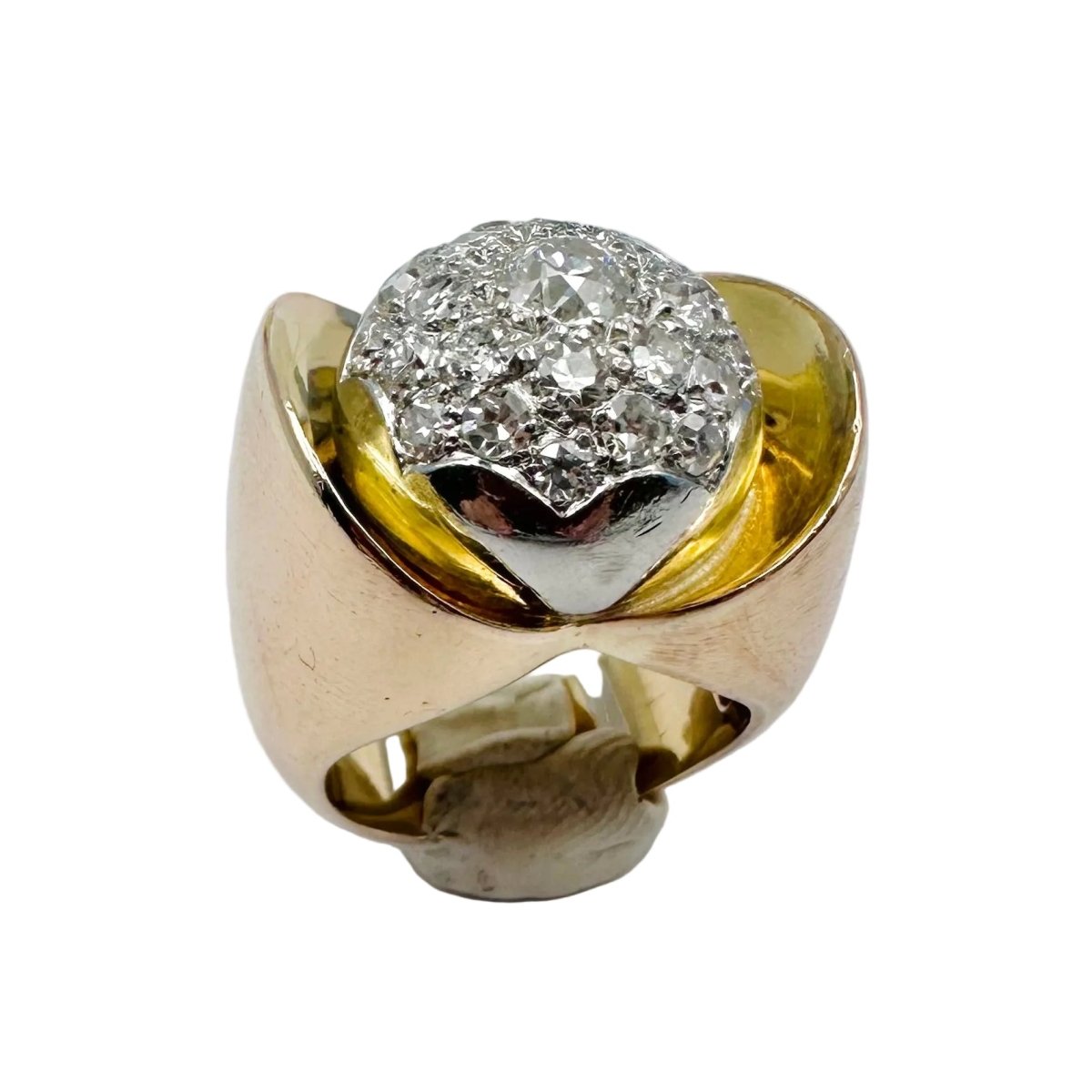Bague Dôme en or jaune et diamants - Castafiore