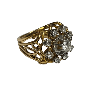 Bague Dôme en or jaune et diamants - Castafiore