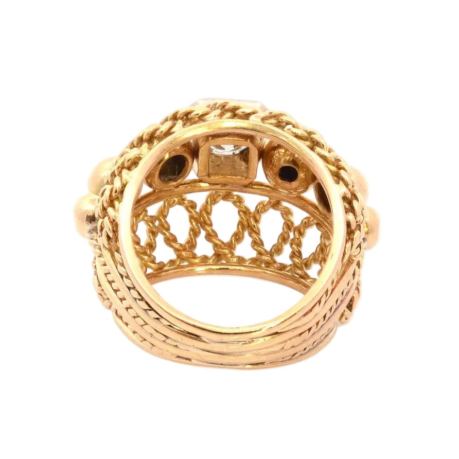 Ring vintage diamonds in 18k gold