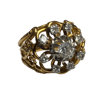 Bague Dôme en or jaune et diamants - Castafiore
