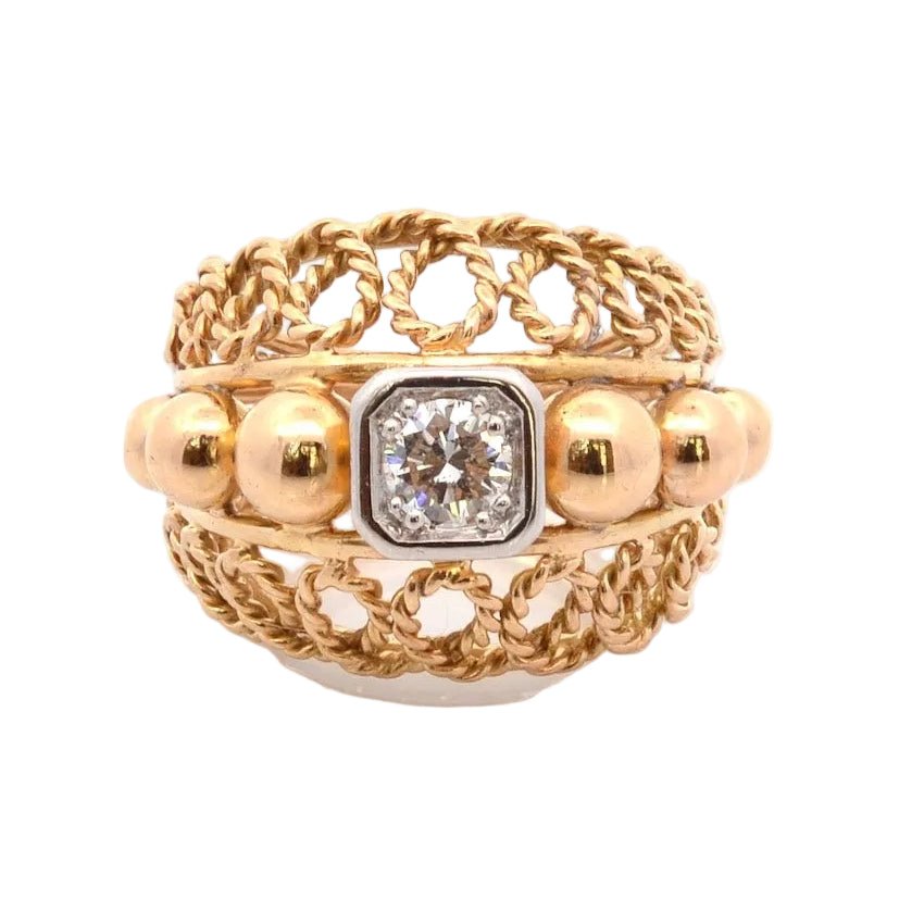 Ring vintage diamonds in 18k gold