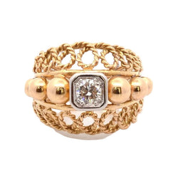 Ring vintage diamonds in 18k gold