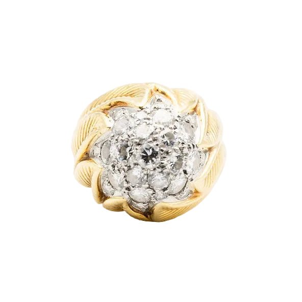 Bague Dôme en or jaune et diamants - Castafiore