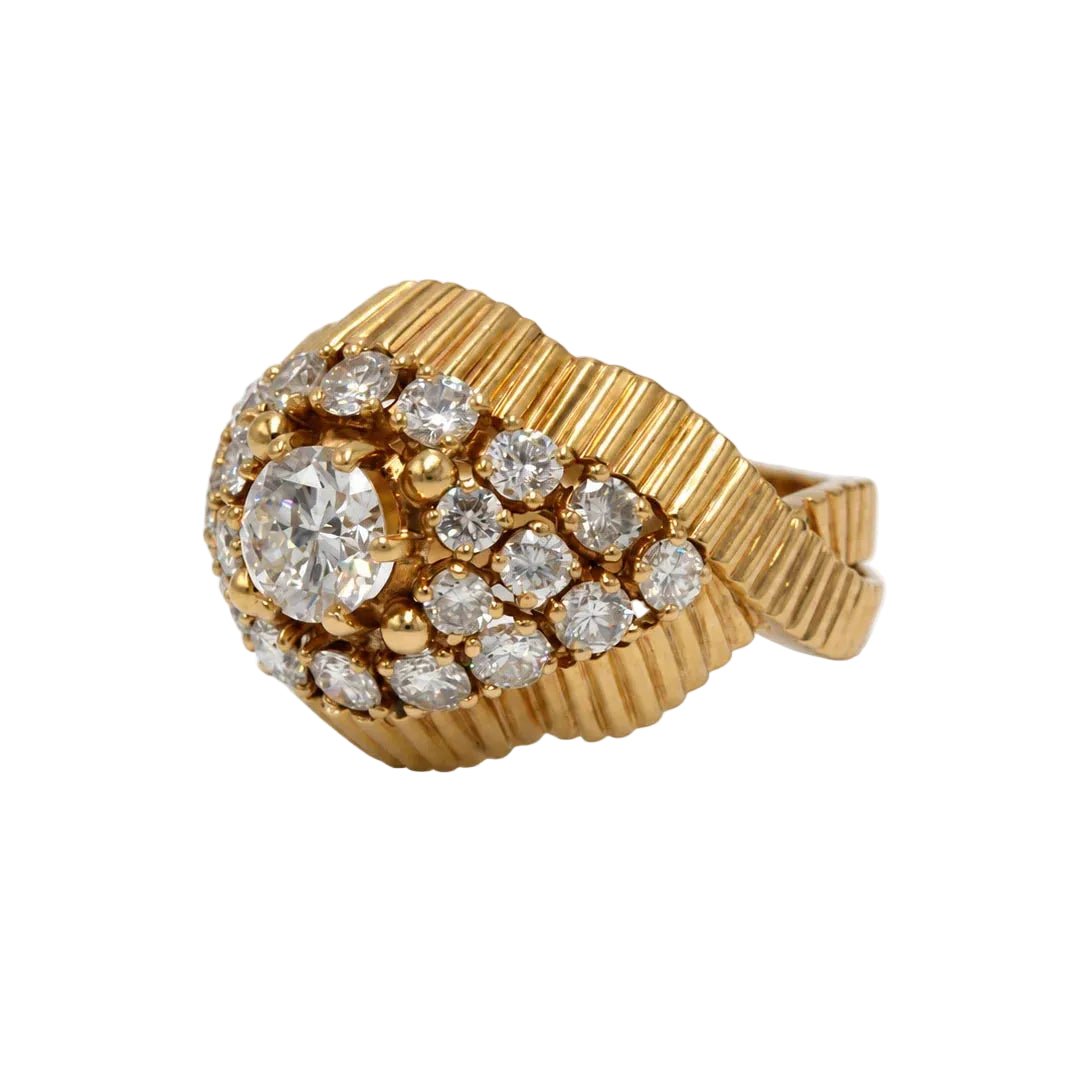 Bague Dôme en or jaune et diamants - Castafiore
