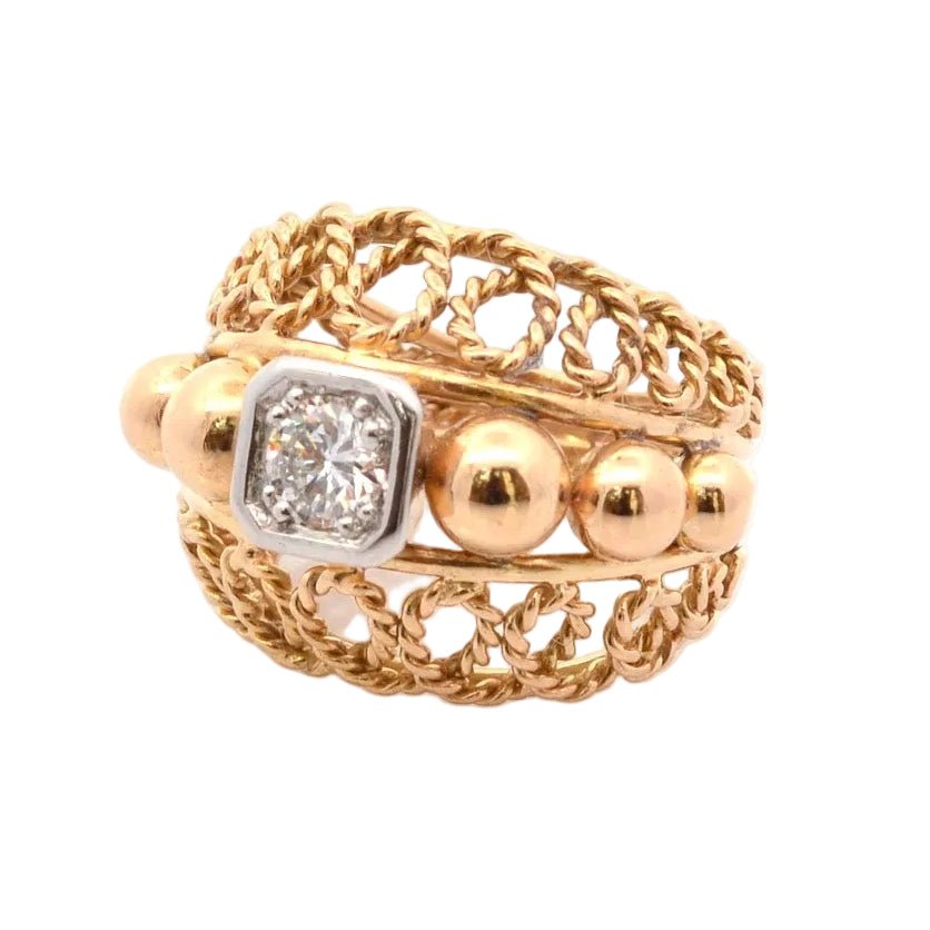 Ring vintage diamonds in 18k gold
