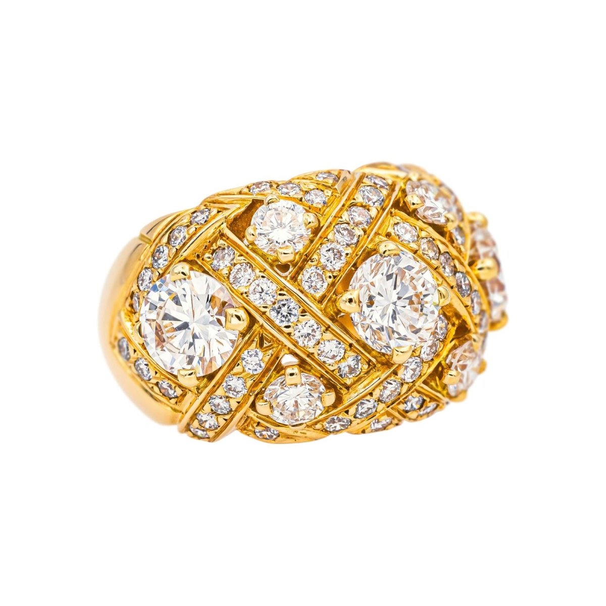 Bague Dôme en or jaune et diamants - Castafiore